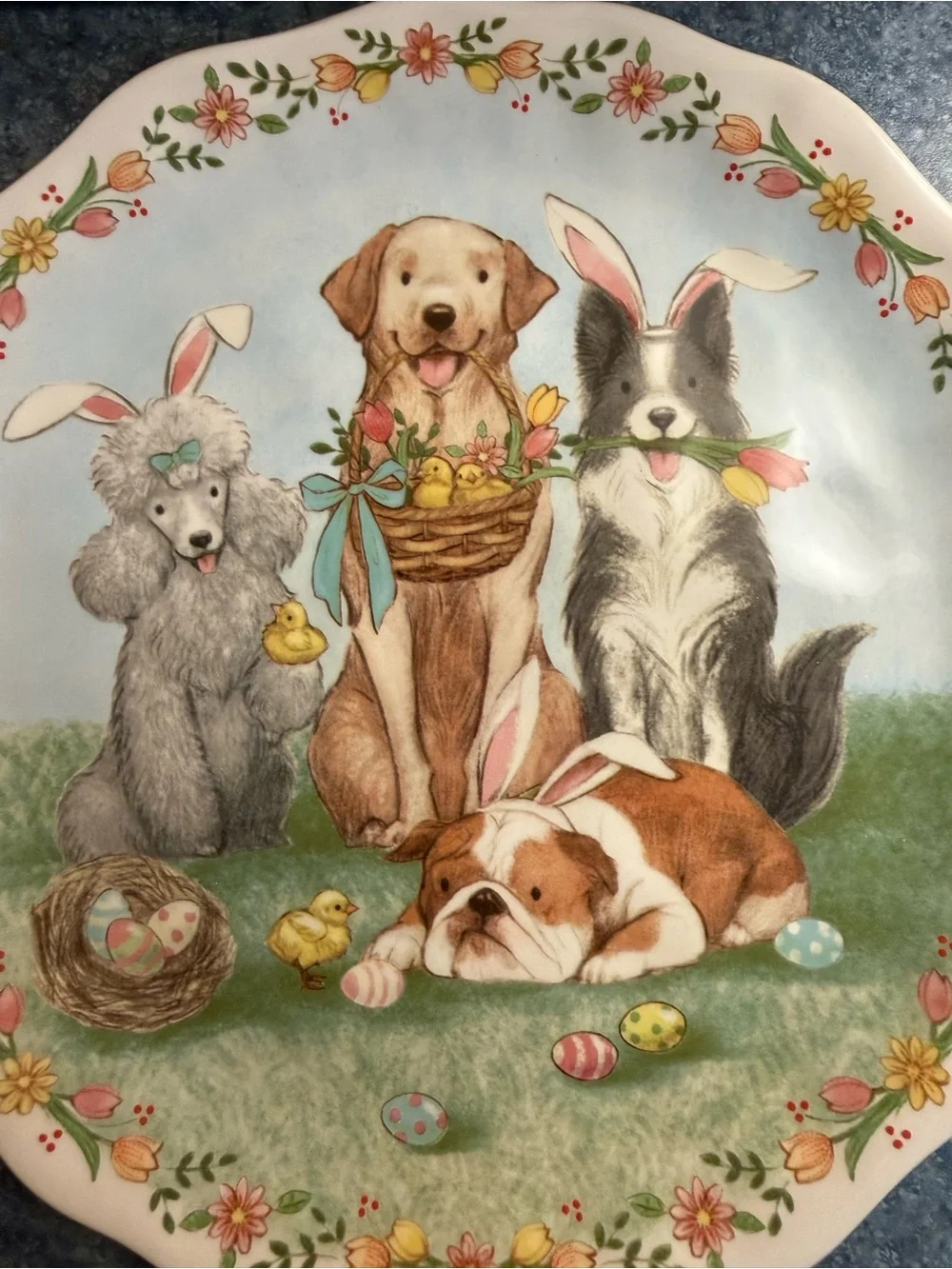 Pier 1 Dog Easter Parade Ironstone Plate 9